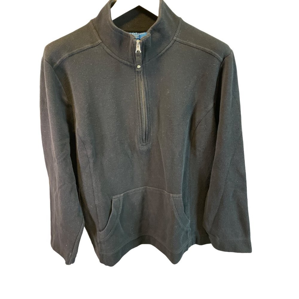 Karen Scott Sport Black Mock Neck Long Sleeve Pullover Shirt Sz 2X
